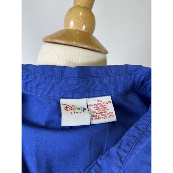 Disney Plus Vintage Blue Eeyore Embroidered Loyal Stars Button Up Tank 3X Summer - Picture 8 of 8